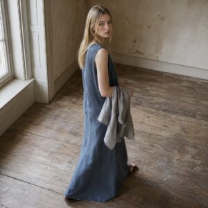 Ravensbourne sleeveless column dress — Everyday Column Dresses by ORASCI. worn by a model.