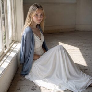 Hayes Common floor-length evening gown — Evening Gowns and Body-Skimming Dresses by ORASCI. worn by a model.