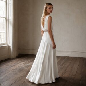 Keston floor-length evening gown — Evening Gowns and Body-Skimming Dresses by ORASCI. worn by a model.