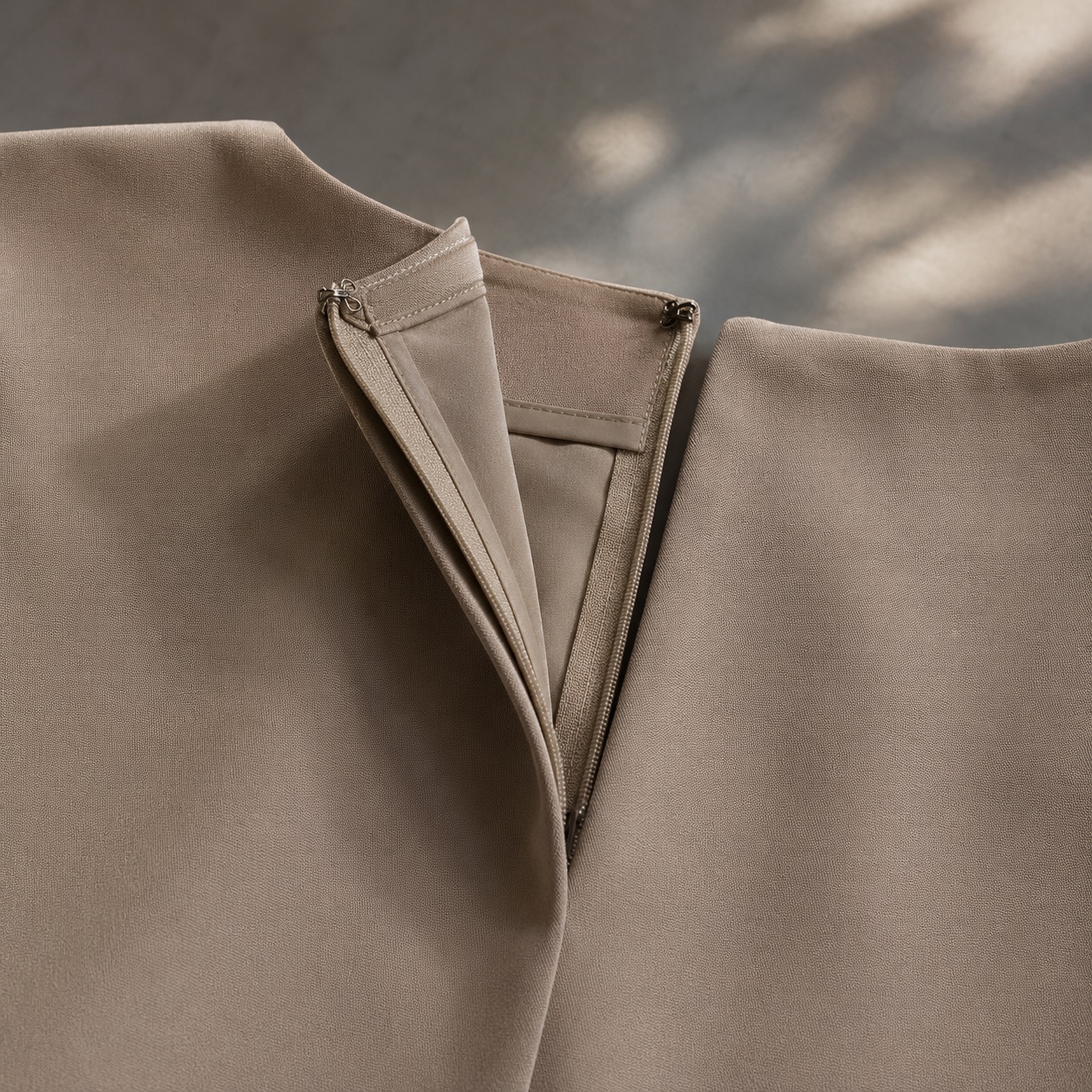 Willow Reach body-skimming pencil dress — Evening Gowns and Body-Skimming Dresses by ORASCI. close detail of the fabric and finish.