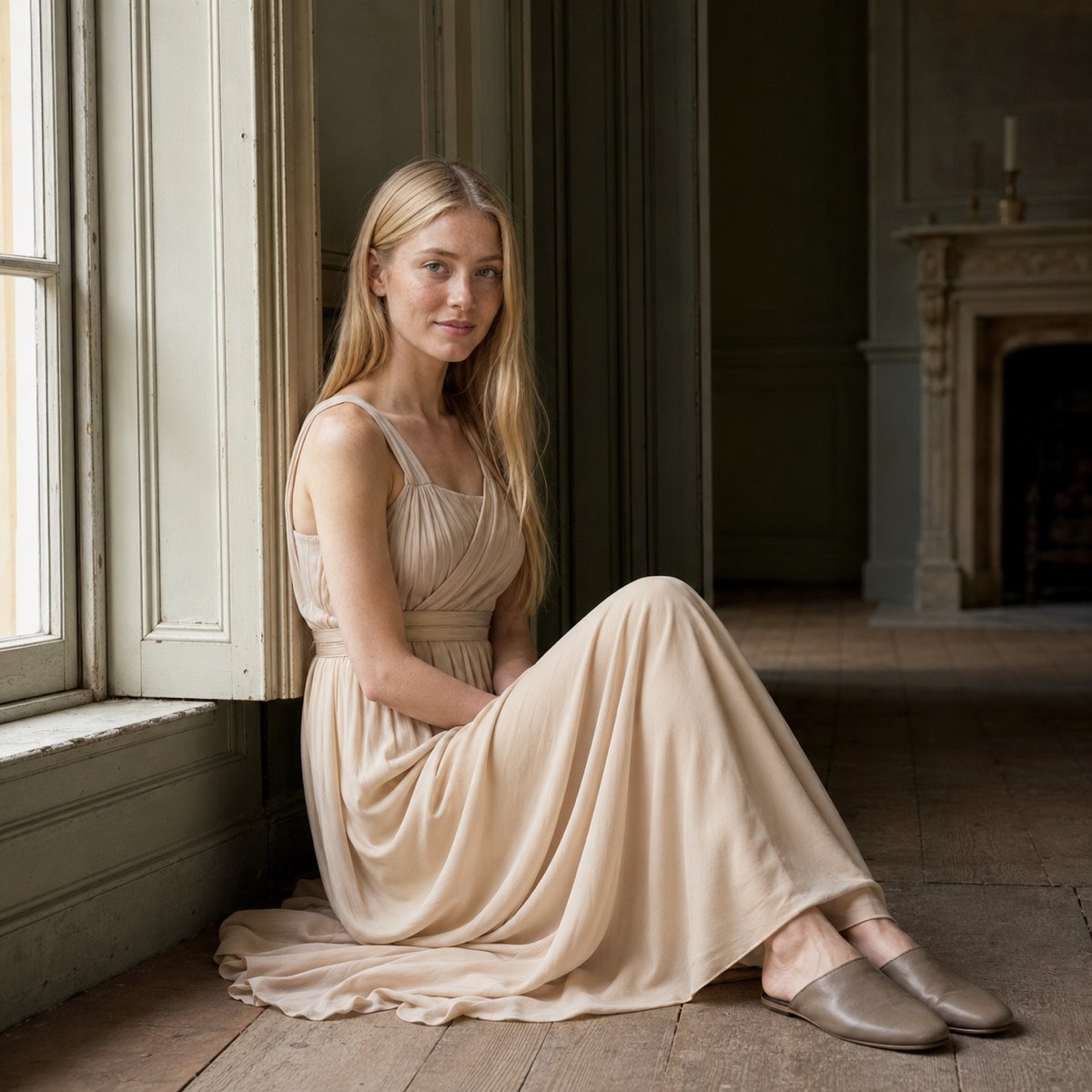 Ravensbourne floor-length evening gown — Evening Gowns and Body-Skimming Dresses by ORASCI. worn by a model.