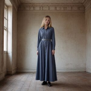 Keston belted shirt dress — Shirt Dresses by ORASCI. worn by a model.