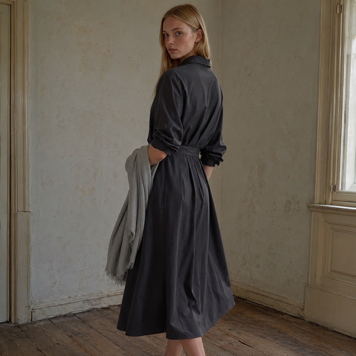 Meadow Gate belted shirt dress — Shirt Dresses by ORASCI. worn by a model.