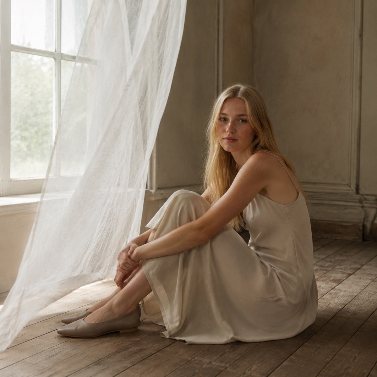 Hayes Common bias-cut slip maxi dress — Slip Maxi Dresses by ORASCI. worn by a model.