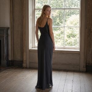 Linden Row bias-cut slip maxi dress — Slip Maxi Dresses by ORASCI. worn by a model.