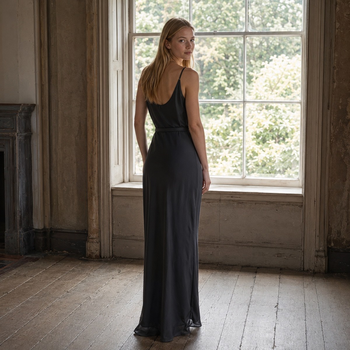 Linden Row bias-cut slip maxi dress — Slip Maxi Dresses by ORASCI. worn by a model.