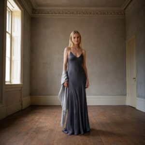 Pearl Wharf bias-cut slip maxi dress — Slip Maxi Dresses by ORASCI. worn by a model.